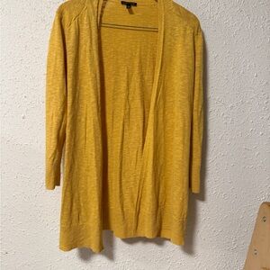 Eileen Fisher Deep yellow Open-Front Linen Cotton BlendCardigan Lagenlook